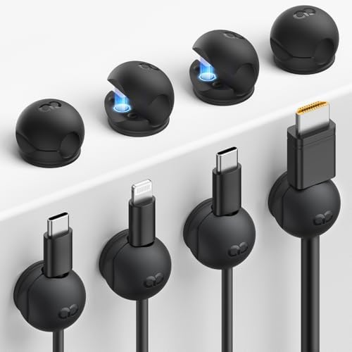 Lamicall 8 Pack Magnetic Cord Organizer, Mini-Soft Silicone Clips by Lamicall