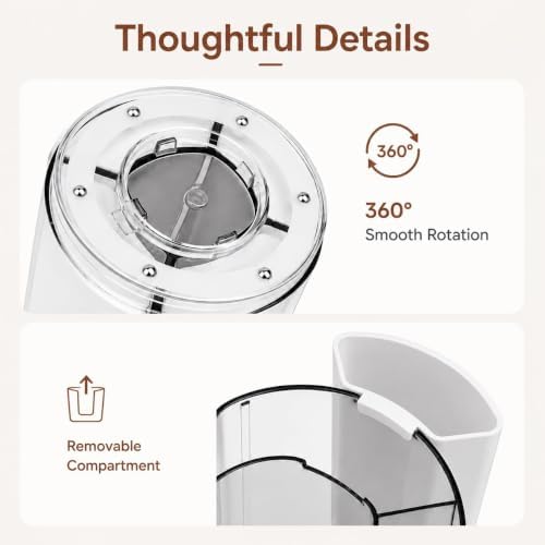 360° Rotating Pen Holder for Desk Adjustable Pencil Organizer, Gray-White - Image 5