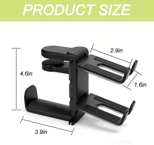 Controller Holder & Headphone Hook, Black - Image 2