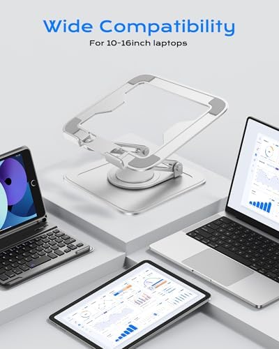 Adjustable Laptop Stand, Computer Stand with 360 Rotating Base - Image 6