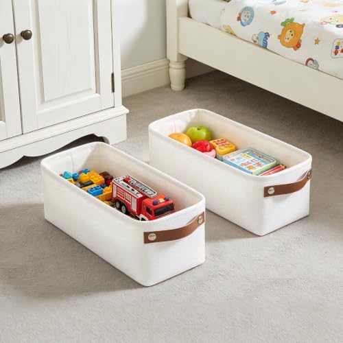 Small Fabric Storage Baskets, 4 Pack Narrow Storage Bins, 15x6x5in - Image 3