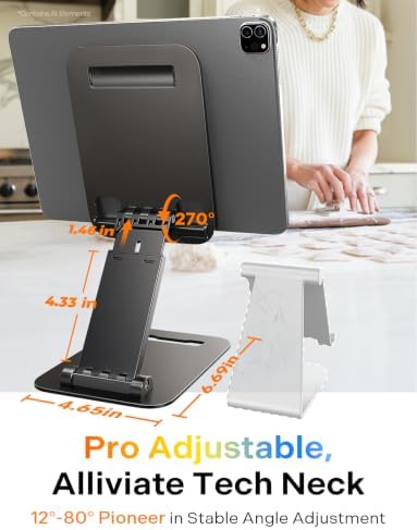 LISEN iPad Stand Tablet Holder for Desk, iPad Holder Accessories Foldable - Image 4