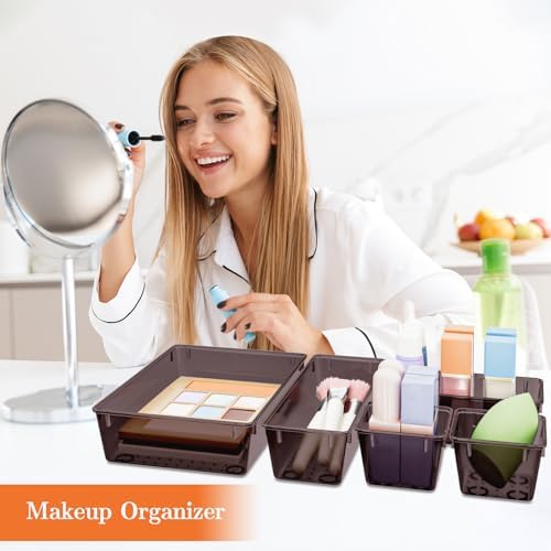 SpaceHacks 25 PCS Plastic Drawer Organizer, 4-Size Versatile Organizer Trays & storage Bins - Image 5
