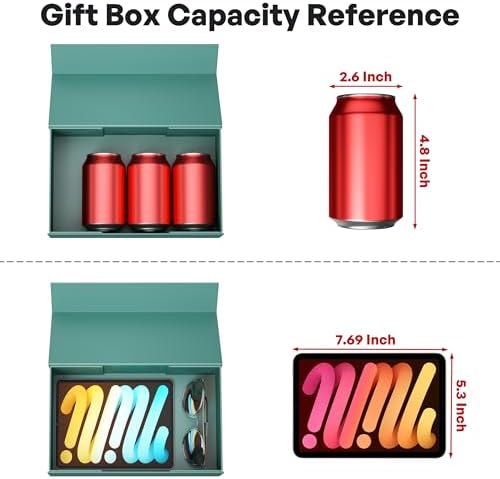 5 Pack Green Gift Box, 9.5x6x3'' Gift Boxes with Lids for Presents - Image 3