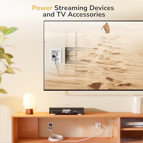 Mount-It In-Wall TV Cable Management Kit, USB-C, Dual Outlet, Cord Hider - Image 6