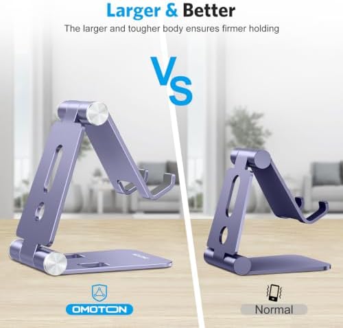 OMOTON Foldable Cell Phone Stand, C4 Portable Aluminum Phone Holder - Image 2
