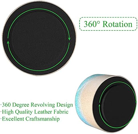 Round Leather Art Supply Organizer,Remote Control Holder,360 Degree Rotating,Multi-Functional Pencil Holder,4 Compartments Desktop Stationary Organizer(1-Sandbeach) - Image 4