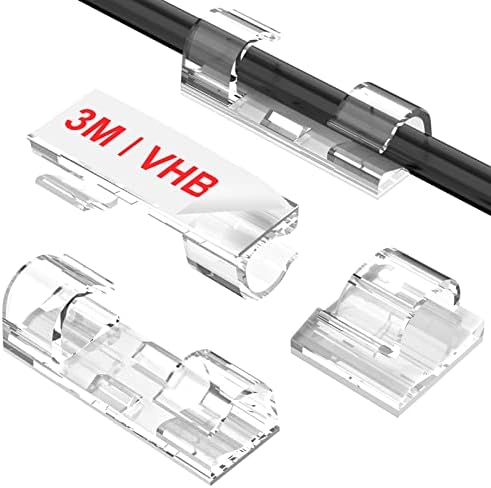 TidyHelper Adhesive Cable Clips Clear (40PCS, M), Indoor/Outdoor by TidyHelper