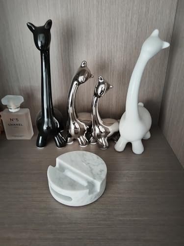 fashciaga Luxurious Marble Cell Phone Stand Holder for Cellphone Tablet On Desk, Countertop, Table, Nightstand. Heavy Real Stone Mobile Phone Stands (Hollow) - Image 4