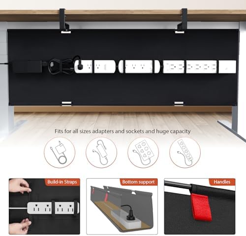 Univivi No Drill Under Desk Cable Management Tray, 48 inch Cable Management - Image 2