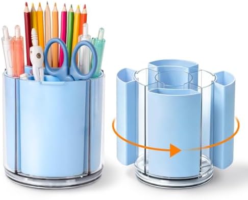 360° Rotating Pen Holder for Desk Adjustable Pencil Organizer, Blue by Anyoifax