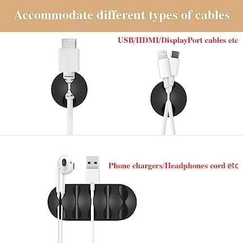 16pcs Cord Organizer for Nightstand Phone Charger Cables (Black) - Image 5