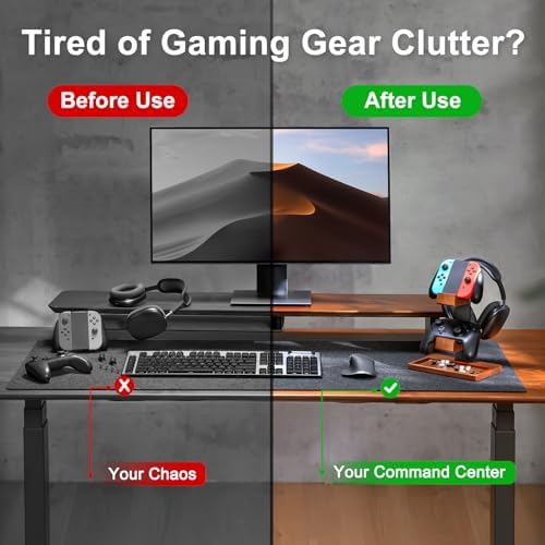 Solid Wood Controller Holder and Headphone Stand, Controller Stand for Desk - Image 2