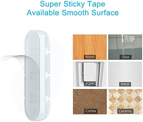 Cord Organizer, Clear Cable Clips Cable Management, Cable Organizers USB Cable Holder Wire Organizer Cord Clips, 2 Packs Cord Holder for Desk Car Home and Office (5, 3 Slots) - Image 4