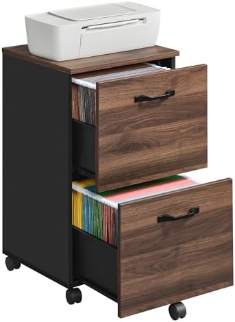 VASAGLE 2-Drawer File Cabinet, Small Rolling Filing Cabinet by VASAGLEbySONGMICSHOME