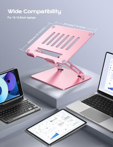 Aluminum Laptop Stand, Laptop Stand for Desk Ergonomic -Pink - Image 6