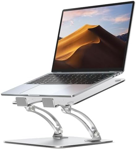 Nulaxy Ergonomic Adjustable Laptop Stand for Desk, Dual Foldable Computer Riser with Advanced Heat-Vent, Heavy-Duty Portable Notebook Holder for Posture Correction, Compatible with Mac 10-16" Laptops by Nulaxy