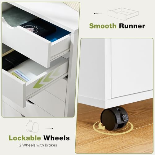 Sweetcrispy 7 Drawer Rolling Storage Cabinet with Wheels, Wood Organizer - Image 4