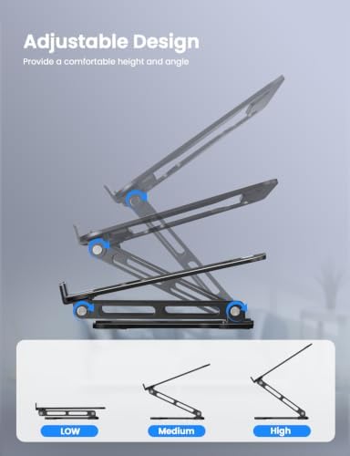 Adjustable Laptop Stand for Desk, Portable Airflow Laptop Riser Holder - Image 5