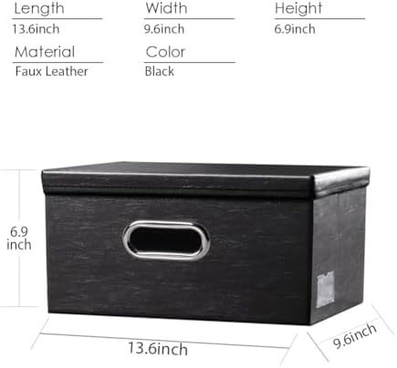 Leather Foldable Storage Boxes with Lids,Closet Storage Bins 15L - Image 5