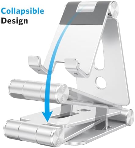 OMOTON Foldable Cell Phone Stand, C4 Portable Aluminum Phone Holder - Image 3