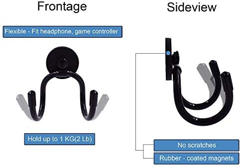 YYST Magnetic Headset Headphone Holder for Computer/Gaming Headsets, Headphone, up to 1 kg(2 lbs)- No Headsets (1) - Image 2