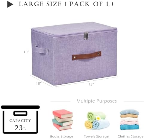 Storage Bins with Zipper Lids Decorative Lidded Baskets Boxes - Image 3