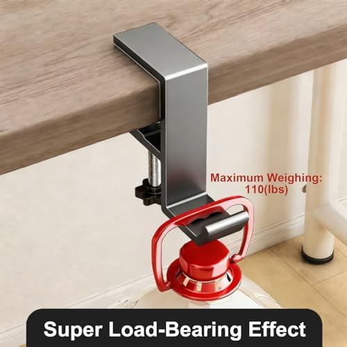 Headphone Stand - Aluminum Alloy Headphone Holder, Under Headset Stand for Desk Fit for PC Gaming Headset Hanger Hook Suitable for Office, Computer, Student Class Desk, Handmade Creator Table (Grey) - Image 3