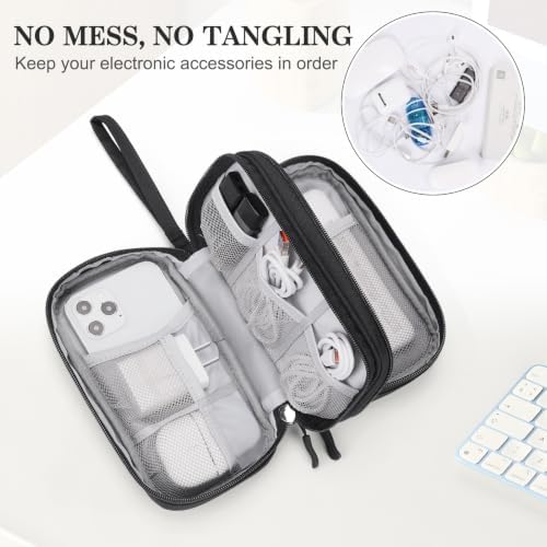 FYY Electronic Organizer, Travel Tech Pouch Bag, Cable Organizer Black - Image 5