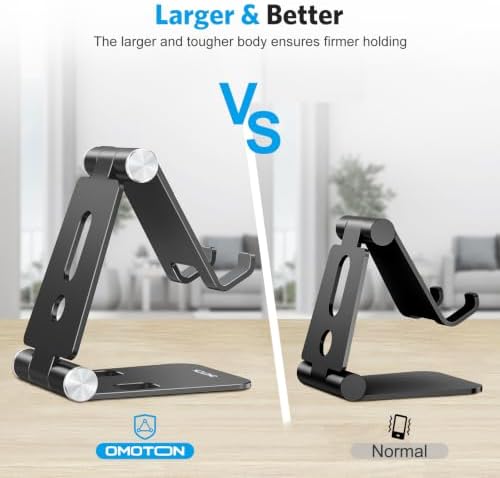 OMOTON Foldable Cell Phone Stand, C4 Portable Aluminum Phone Holder - Image 2