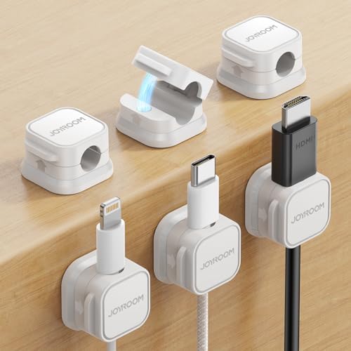 JOYROOM 6 Pack Magnetic Cable Clips, Cord Organizer Adhesive Wire Holder by JOYROOM