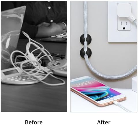 12PCS Black Adhesive Cable Clips Cord Organizer for Wire Management - Image 5