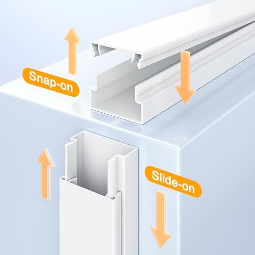 Delamu TV Cord Hider, 315in Wire Covers for 3-4 Cords on Wall, Large Cable Hider Cord Covers for Wires, Cable Management Wire Hiders for TV for Wall, L15.7 x W1.18 x H0.6 in, White - Image 3