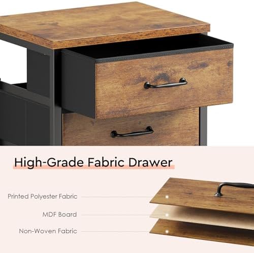 Maihail 3 Drawer File Cabinet on Wheels Fits A4 Size for Home Office - Image 6