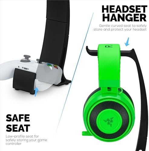 BRAINWAVZ Headphone Stand & Game Controller Holder – Sleek Headset Hanger & Gamepad Stand for Xbox, PlayStation, Legacy, Retro & More – (UGDS16) - Image 5