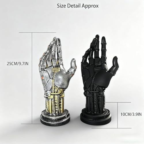 Robot Hand Headphone and Game Controller Holder Stand – Futuristic Cyberpunk Decor Organizer, Mechanical Hand Sci-Fi Display for Gaming Desk Decor, Compatible with Xbox, PS5, PS4, Switch - Image 2