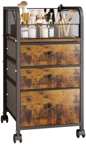 Rolling Makeup Vanity Cart Makeup Organizer with Drawers by ZQUYAJ