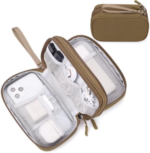 FYY Electronic Organizer, Travel Tech Pouch Bag, Cable Organizer Brown by FYY