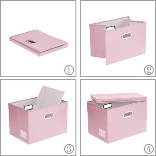 Leather Foldable Storage Boxes with Lids,Closet Storage Bins 24L - Image 5