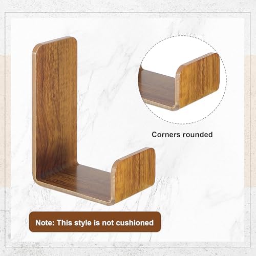 Weewooday 4 Pieces Headphone Hanger Headset Stand Holder, Wood Grain Color - Image 3