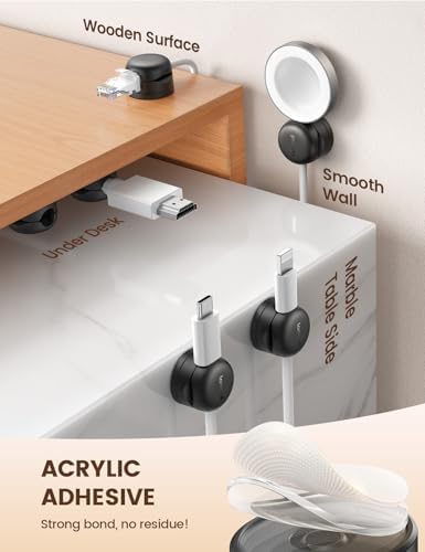 Lamicall 6 Pack Rotatable Cord Organizer, 1s Lock Spring Cable Holder Clips - Image 5