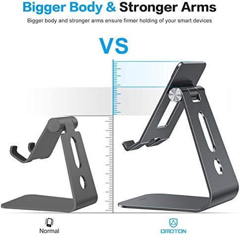 OMOTON T2 Tablet Stand for Desk, Aluminum Holder for iPad Pro/Air, Black - Image 3