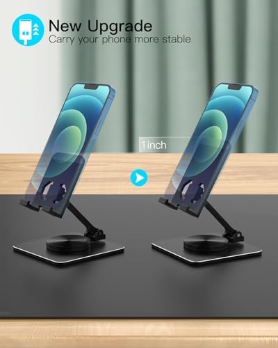 Adjustable Phone & Tablet Stand, Fits 4–9.7in Devices, Black - Image 7