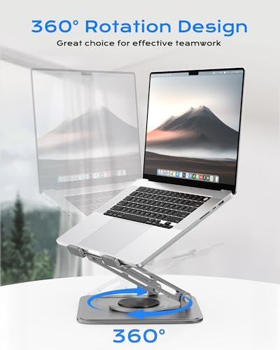 Adjustable Laptop Stand for Desk with 360 Base - Image 2