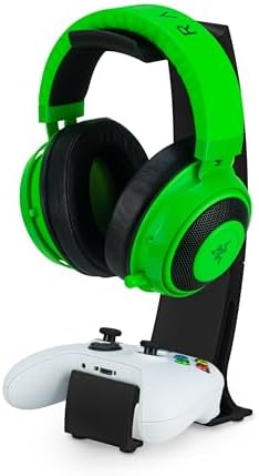 BRAINWAVZ Headphone Stand & Game Controller Holder – Sleek Headset Hanger & Gamepad Stand for Xbox, PlayStation, Legacy, Retro & More – (UGDS16) by Brainwavz