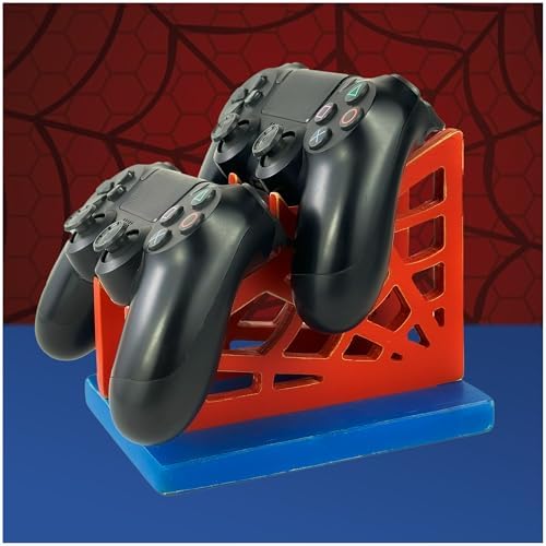 Gamer Gift for Men Teenage Boy Wood Controller Organizer with Headphone Holder & Game Controller Stand - Unique Gift Idea for Husband, Boyfriend, Gamers, Game Lover, Gaming Accessory (Spider) by Kaseny