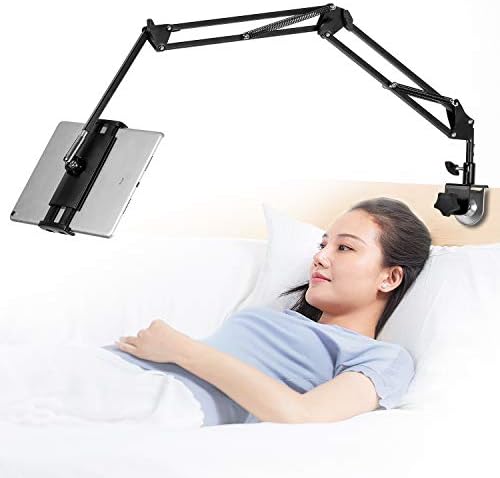 Tablet Stand Adjustable,Foldable Arm Stand for Bed,Aluminum Universal Flexible Tablet Holder with 360 Degree Rotation Compatible with iPad/iPhoneX/iPad Pro/N-Switch,or Other 4.5~12.9 Inches Devices by SAMHOUSING