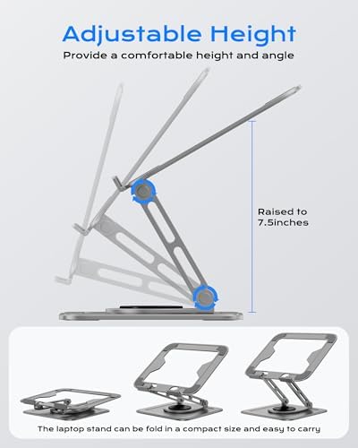 Adjustable Laptop Stand for Desk with 360 Base - Image 3