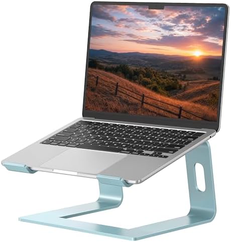 SOUNDANCE Laptop Stand, Aluminum Ergonomic Desk Riser, 10-15.6", Aquamarine by Soundance