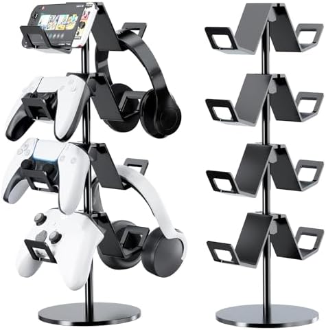 Controller Holder 4 Tier,Headphone Stand for Xbox PS5 PS4 by Karanava